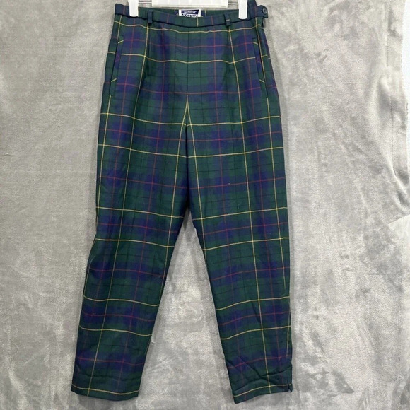 Pendleton Womens Size 12 Celebration Tartan Plaid Pants Virgin Wool Retro Grunge - Picture 1 of 6